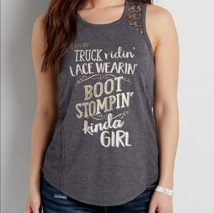 Maurices Charcoal Graphic Tank Top Country Girl